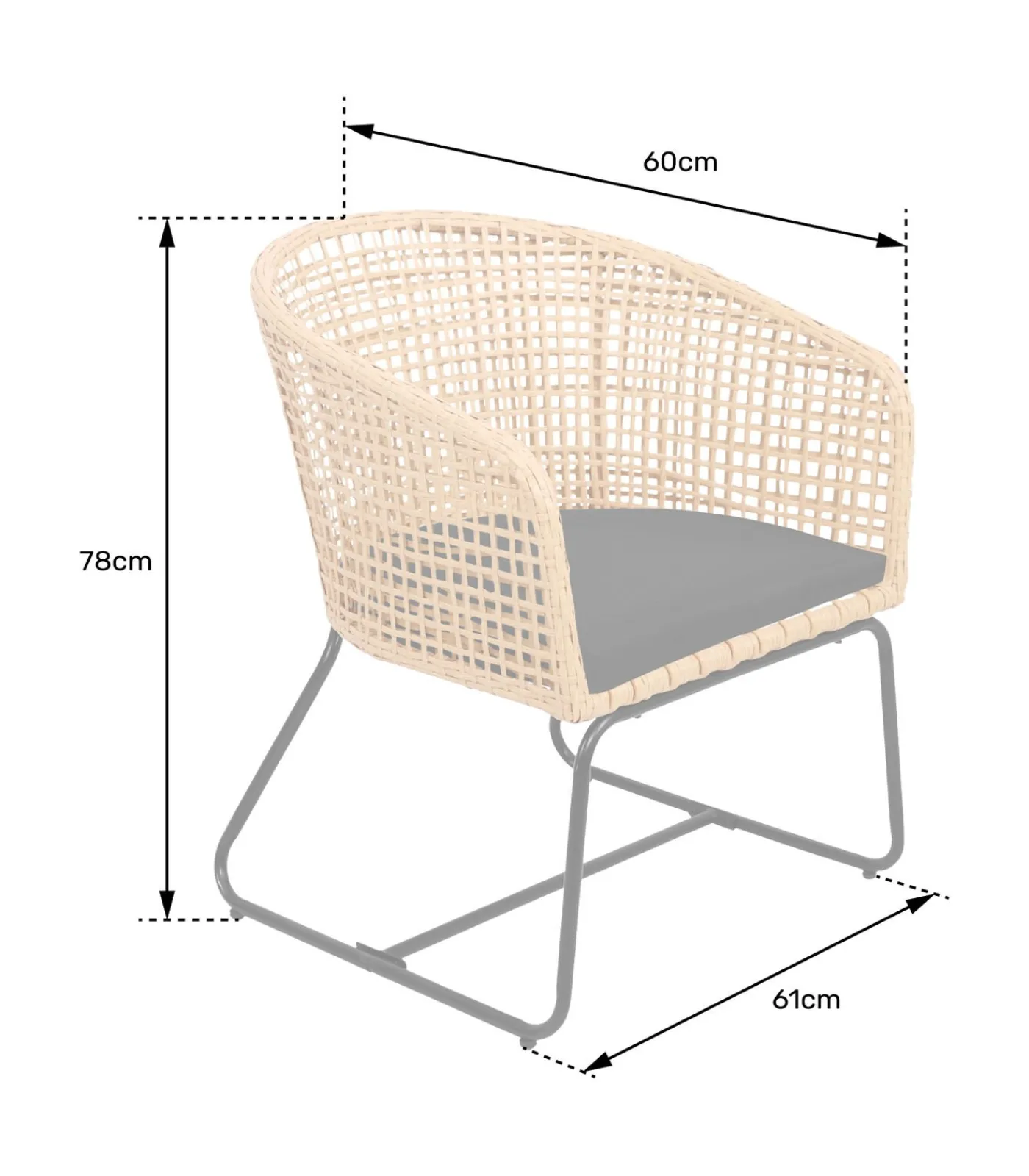 Best Set van 2 kunststof rotan fauteuils met kussens RINA Stoelen