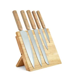 Hot Set van 5 messen en magnetische houder Bestek