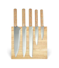Hot Set van 5 messen en magnetische houder Bestek