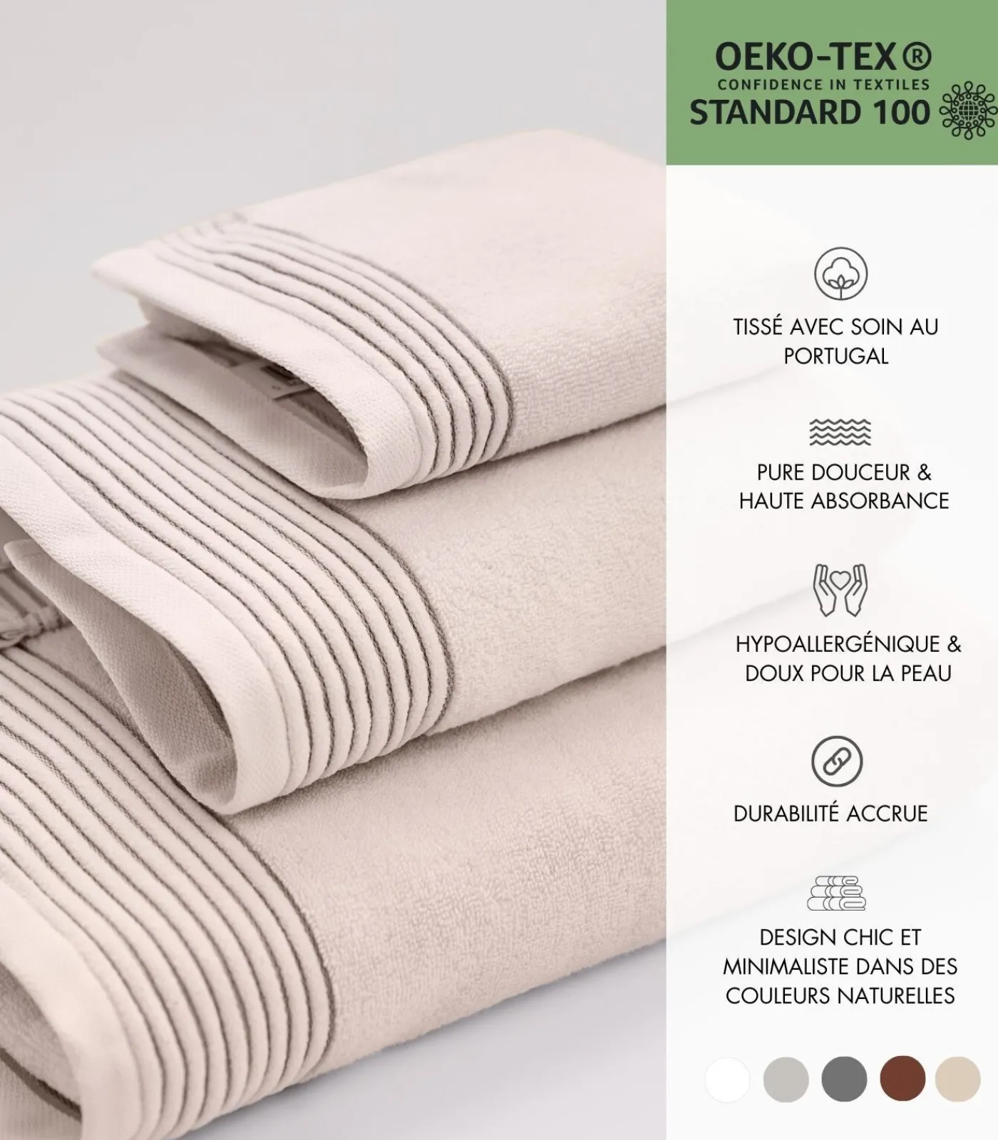 Clearance Set van 6 Premium Handdoeken SERENE BLISS (2-30x50cm, 2-50x100cm, 2-100x150cm) Badset