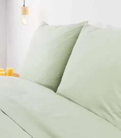 Set van 2 witte katoenen tergal-kussenslopen Kussenslopen