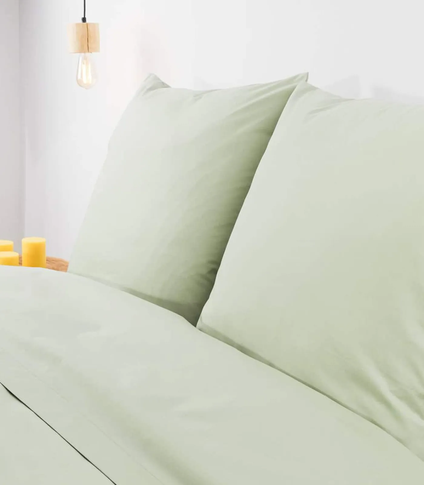 Set van 2 witte katoenen tergal-kussenslopen Kussenslopen