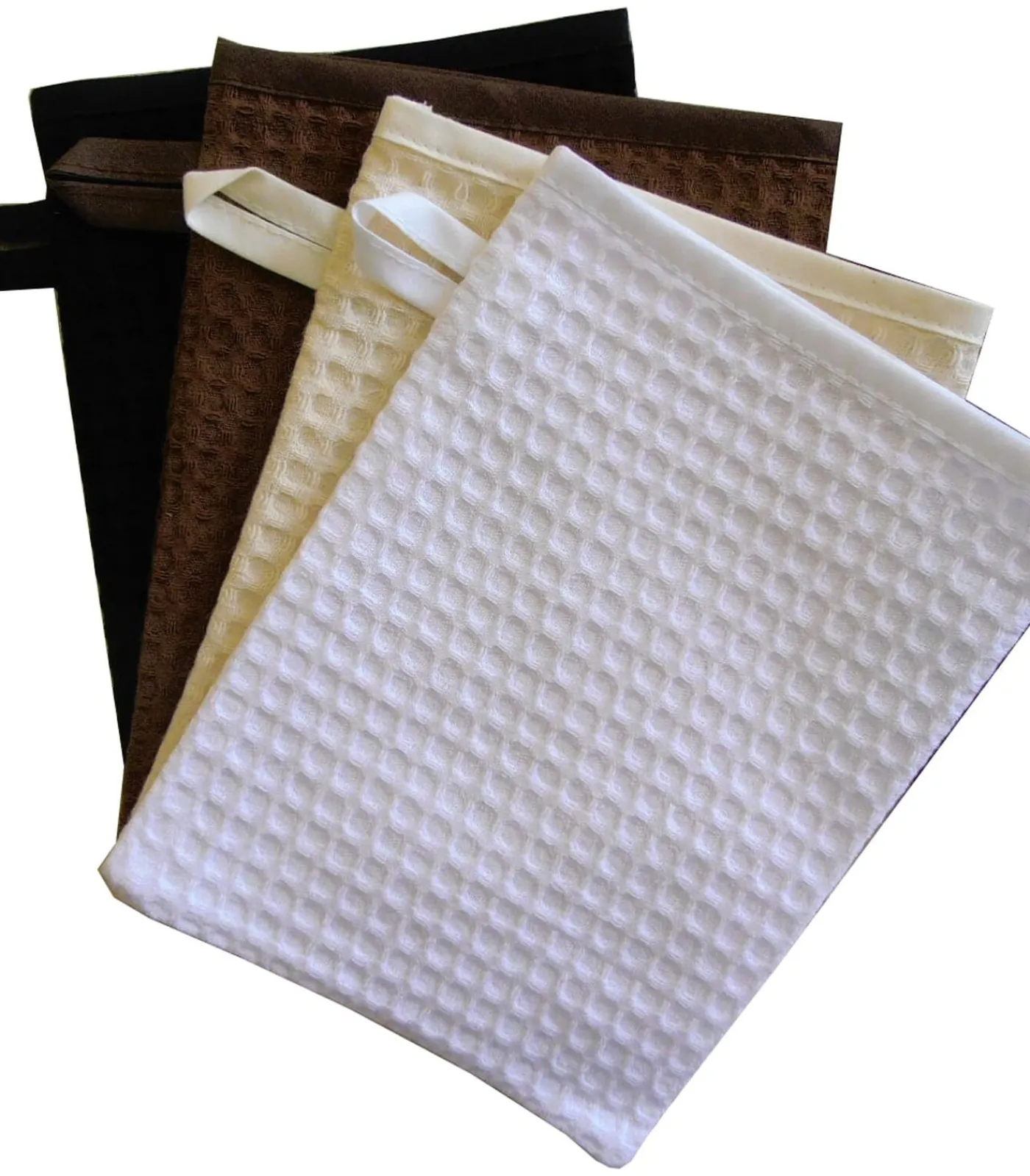 Discount Set van 2 witte katoenen washandjes Washandjes