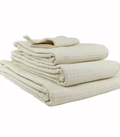 Discount Set van 2 witte katoenen washandjes Washandjes