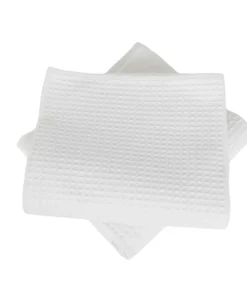 Set van twee witte katoenen honingraathanddoeken 50x100 cm Handdoeken