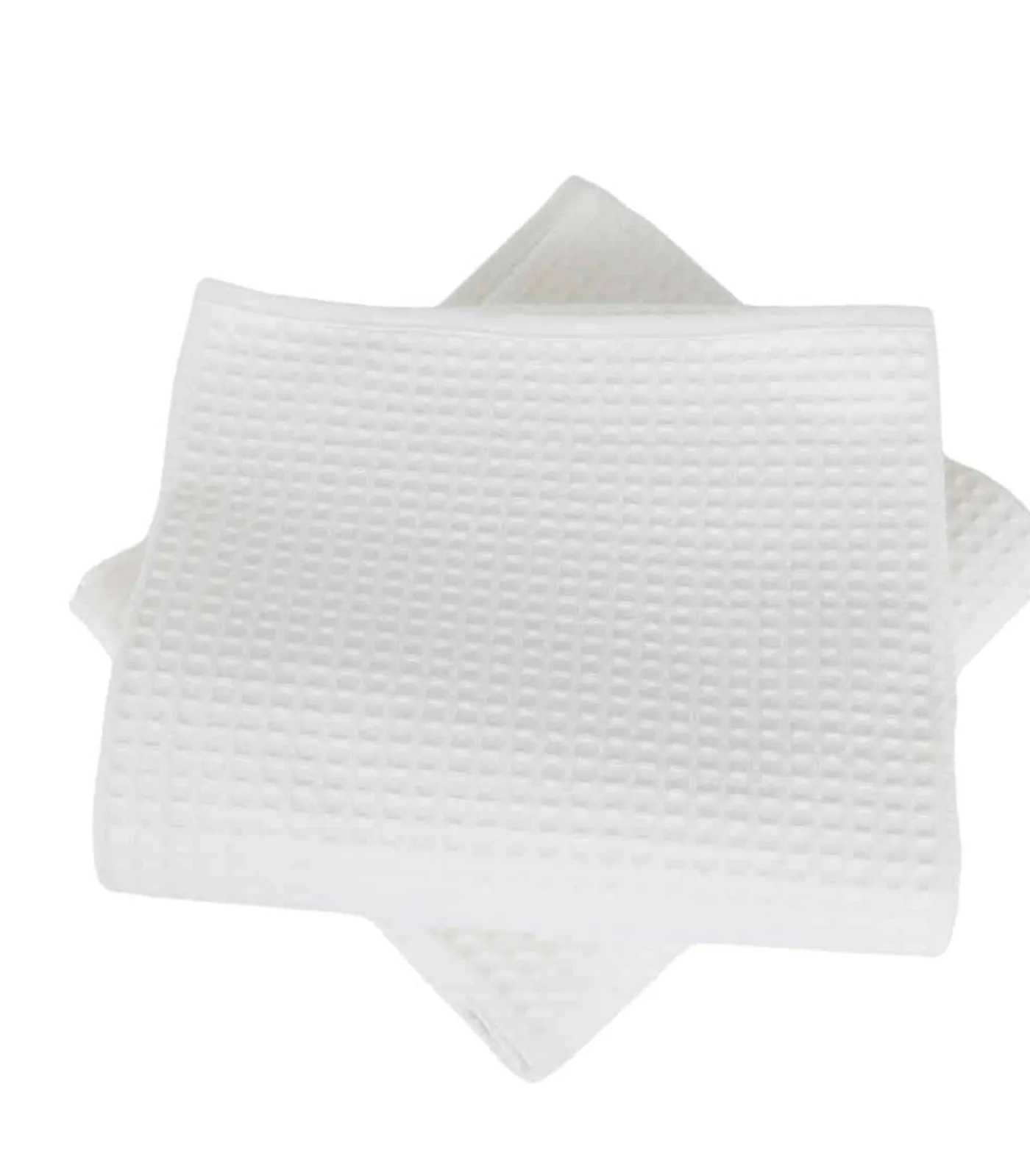 Set van twee witte katoenen honingraathanddoeken 50x100 cm Handdoeken