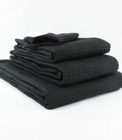 Set van twee witte katoenen honingraathanddoeken 50x100 cm Handdoeken