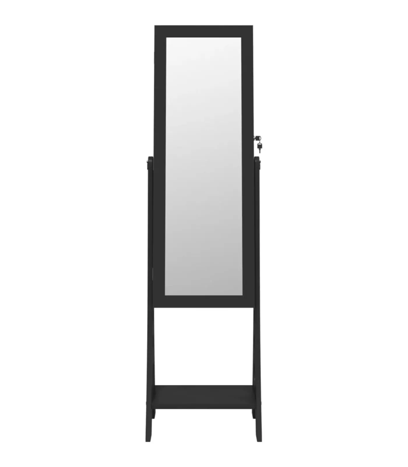 Sale Sieradenkast met spiegel en LED-verlichting vrijstaand zwart Spiegels