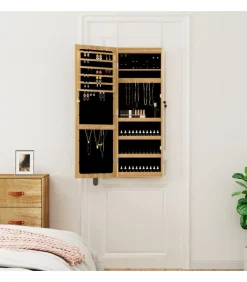 Outlet Sieradenkast met spiegel en LED wandgemonteerd Spiegels