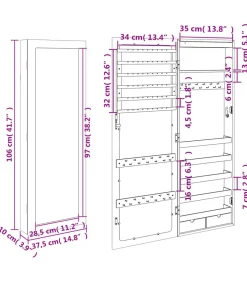 New Sieradenkast met spiegel en LED wandgemonteerd Spiegels