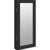 New Sieradenkast met spiegel wandgemonteerd 30x8,5x67 cm zwart Spiegels