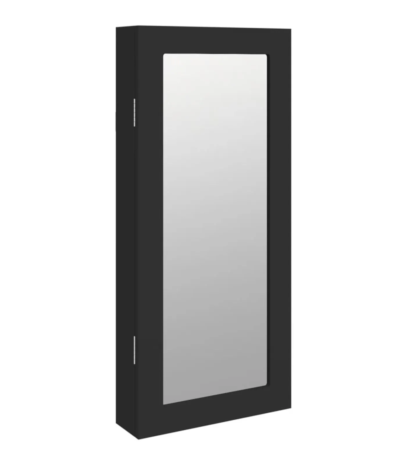 New Sieradenkast met spiegel wandgemonteerd 30x8,5x67 cm zwart Spiegels