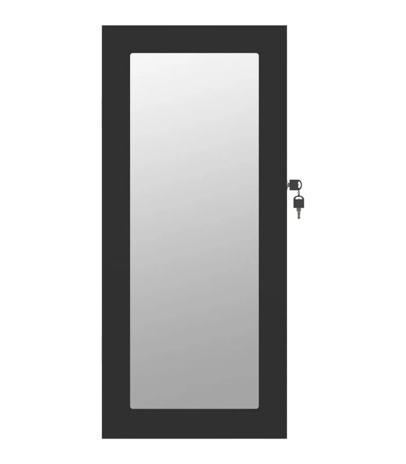 New Sieradenkast met spiegel wandgemonteerd 30x8,5x67 cm zwart Spiegels
