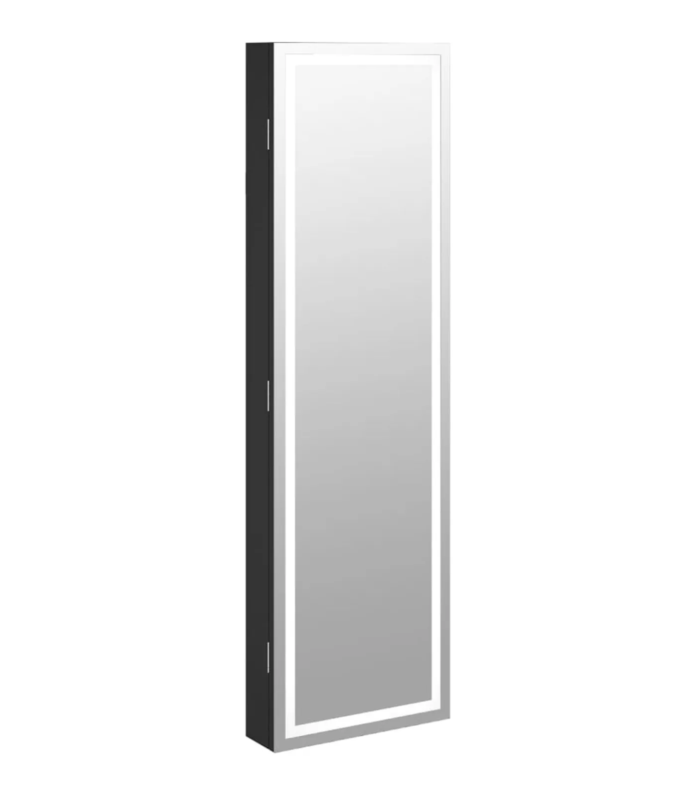 Sieradenkast met spiegel en LED wandgemonteerd zwart Spiegels