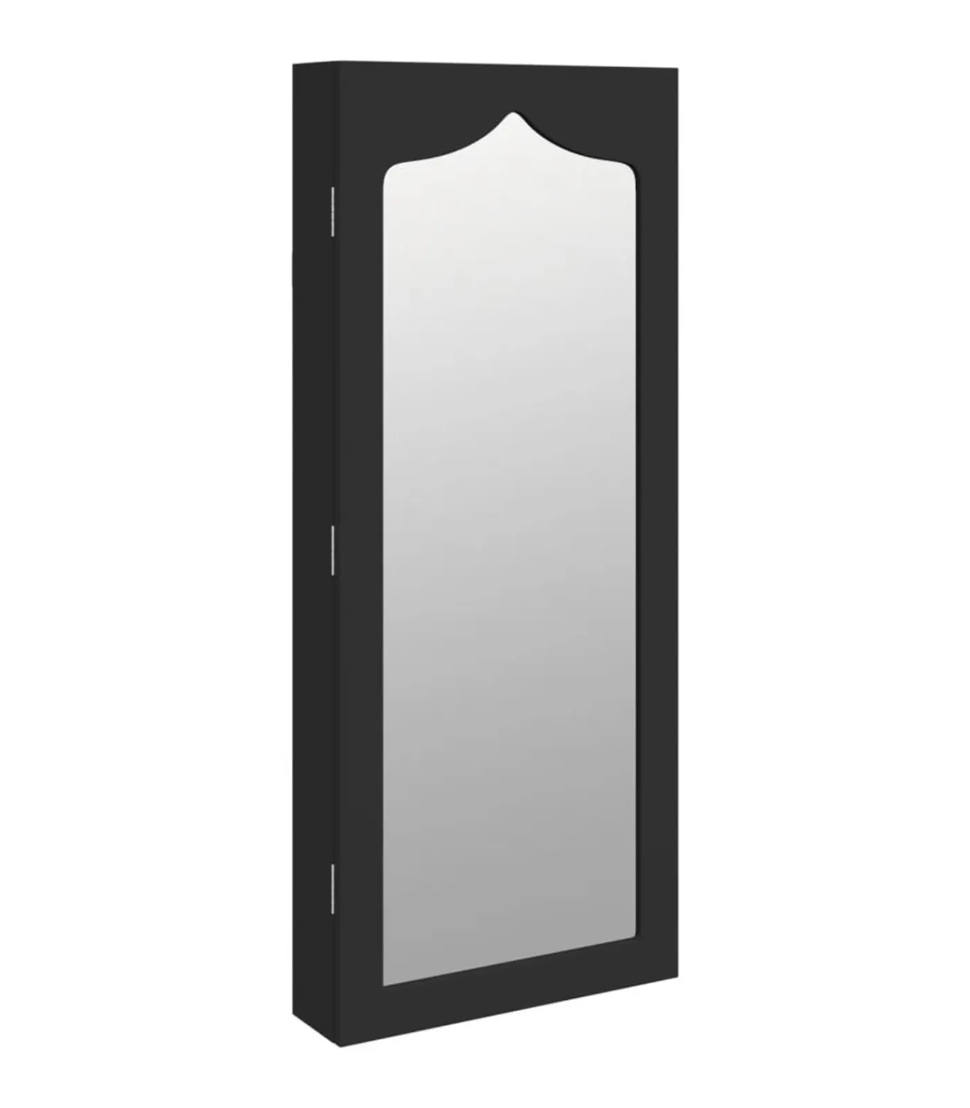 Hot Sieradenkast met spiegel wandgemonteerd 37,5x10x90 cm zwart Spiegels