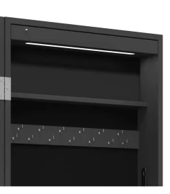 Best Sieradenkast met spiegel en LED wandgemonteerd zwart Spiegels