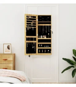 New Sieradenkast met spiegel wandgemonteerd 37,5x10x106 cm Spiegels