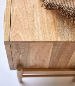 Online Sina - Nachtkastje van massief mangohout en rotan Bedden