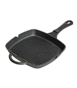 Outlet Skillet - Grillpan - Gietijzer - 23 x 23 cm - zonder anti-aanbaklaag Potten & Pannen