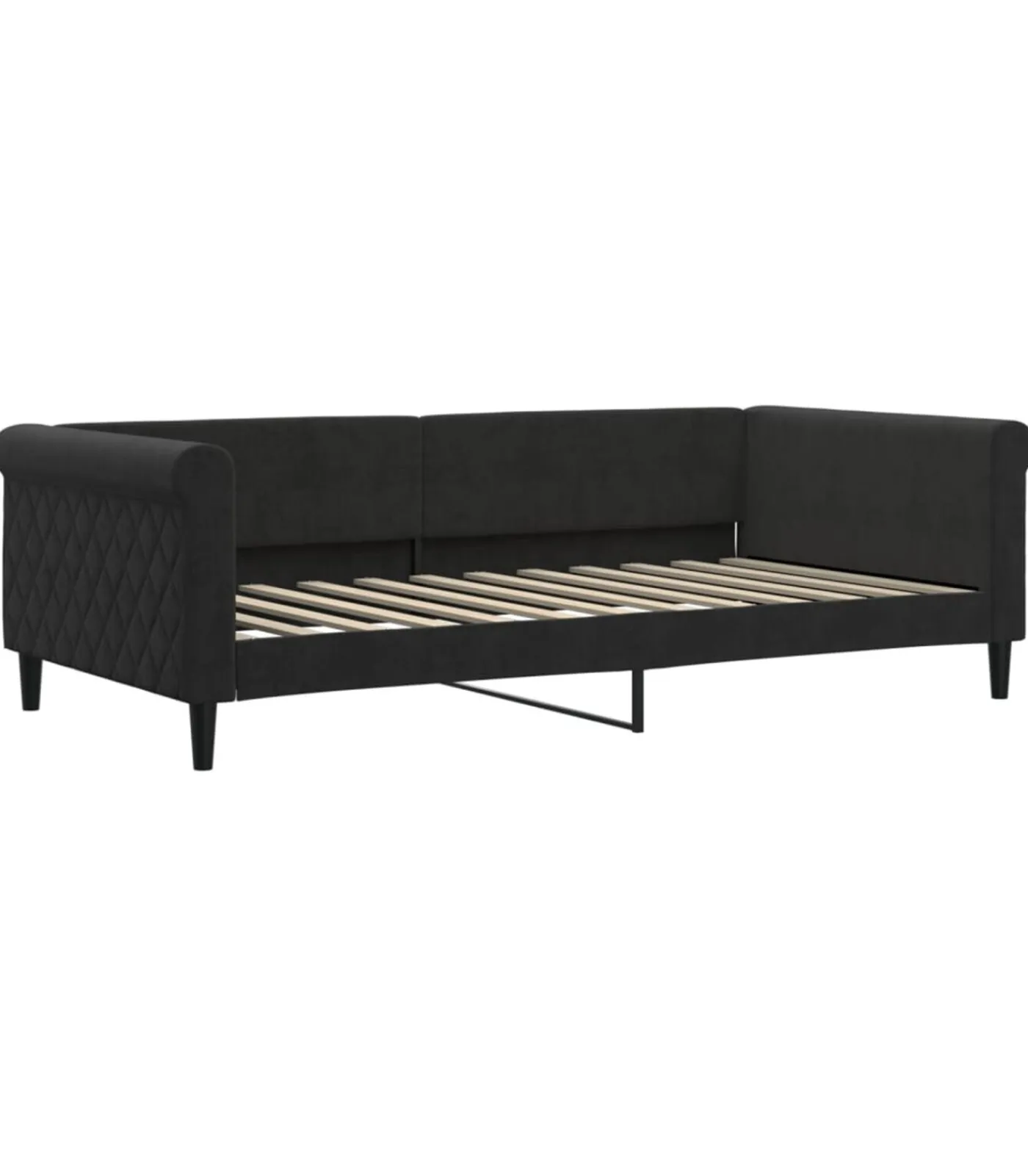 Hot Slaapbank 100x200 cm fluweel zwart Bedden