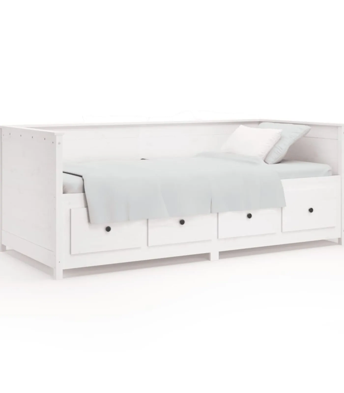 Discount Slaapbank zonder matras 100x200 cm massief grenenhout wit Bedden