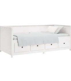 Discount Slaapbank zonder matras 100x200 cm massief grenenhout wit Bedden