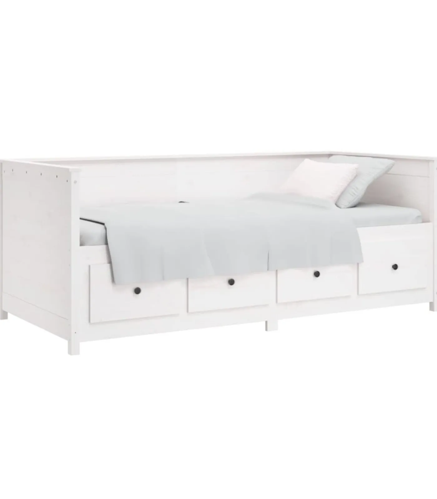 Discount Slaapbank zonder matras 100x200 cm massief grenenhout wit Bedden