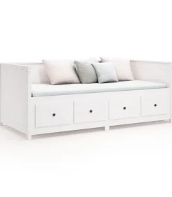 Discount Slaapbank zonder matras 100x200 cm massief grenenhout wit Bedden