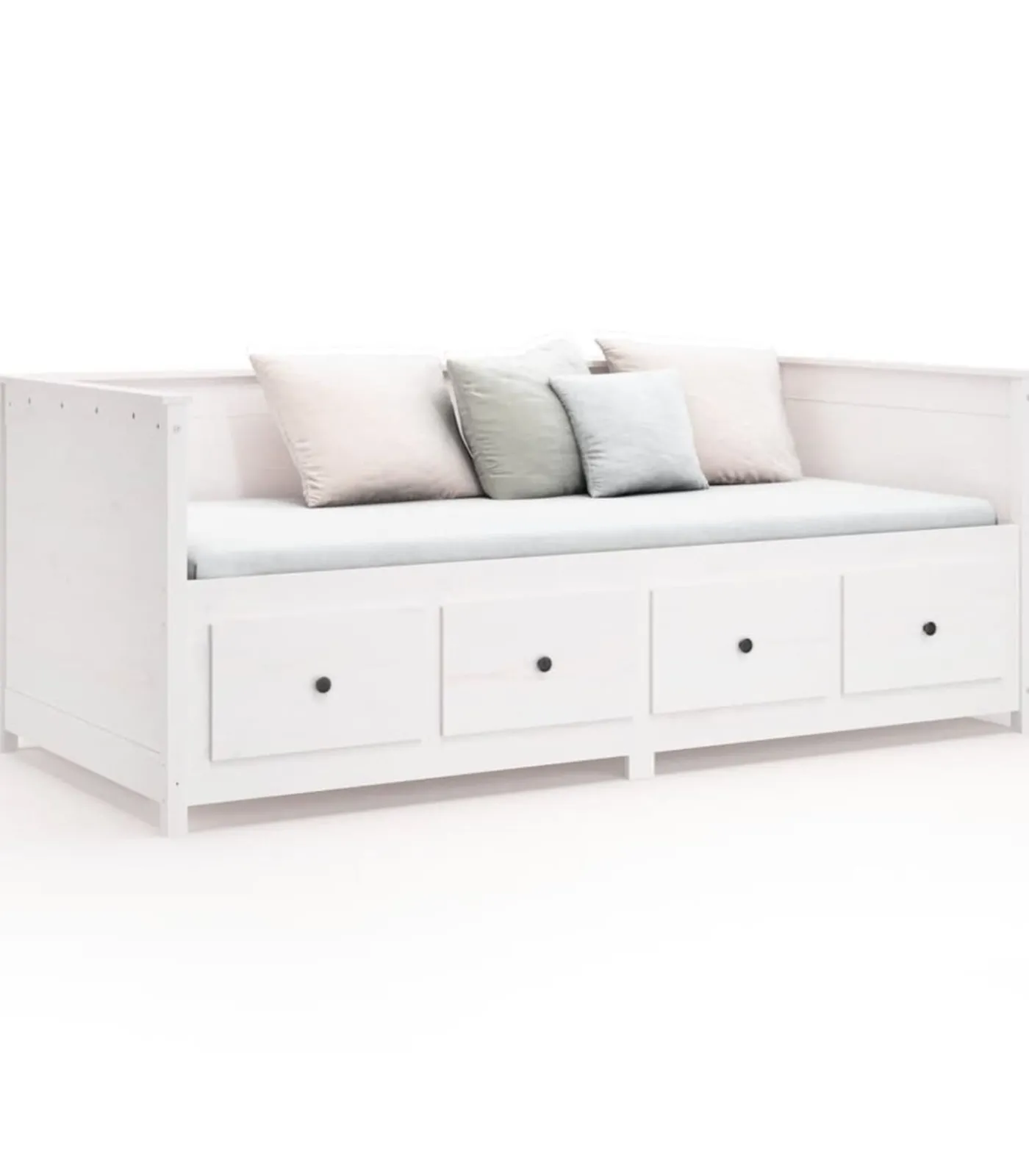 Discount Slaapbank zonder matras 100x200 cm massief grenenhout wit Bedden