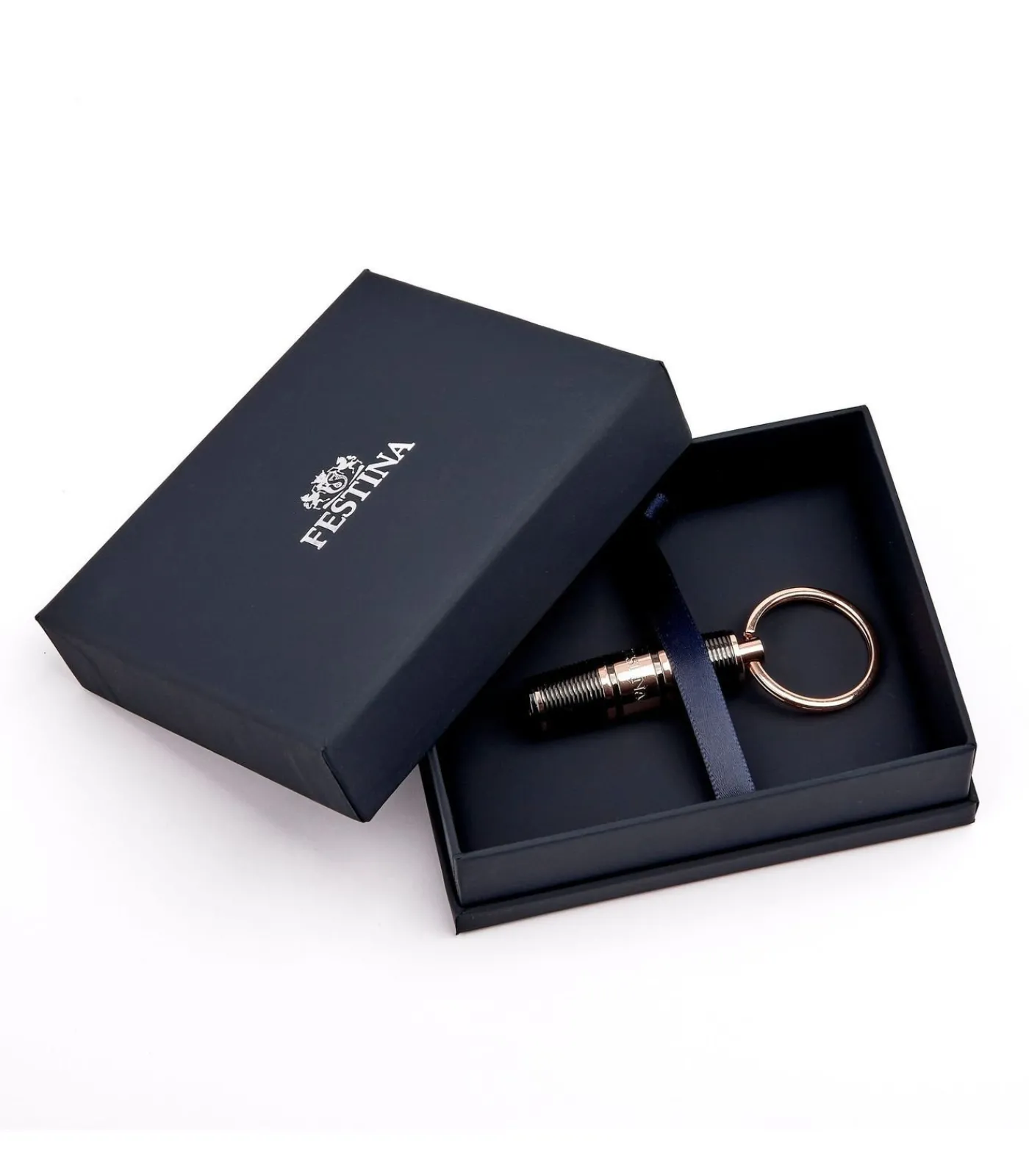 Outlet Sleutelhanger Bold Stripe Gun & Rosegold Decoratie