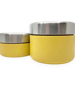 Hot RVS fruitbakjes set - snackdoosjes 280ml 420ml geel Tafelgerei