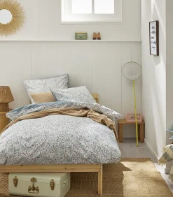 Best Sous l'océan - Bedlinnenset Dekbedovertrek + effen katoenen vierkante kussenslopen 140x200 Dekbedovertrekken