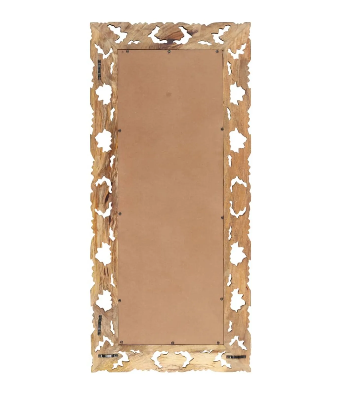 New Spiegel handgesneden 110x50 cm massief mangohout bruin Spiegels