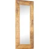 Outlet Spiegel handgesneden 110x50x2,5 cm massief mangohout Spiegels