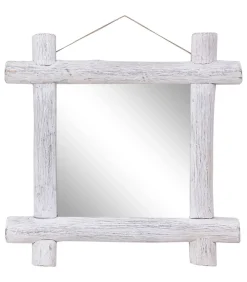 Hot Spiegel houtblokken 70x70 cm massief gerecycled hout Spiegels