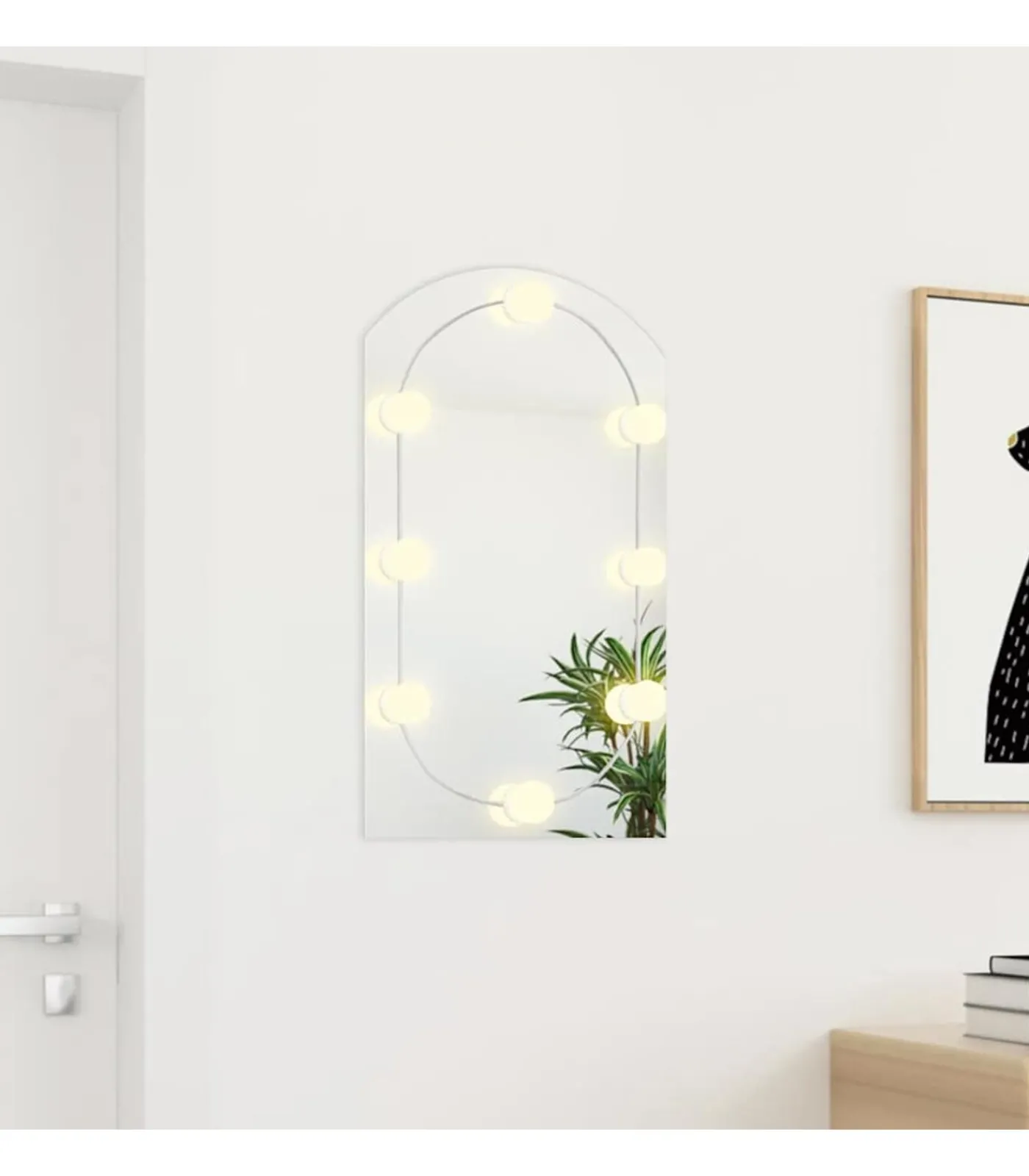 Clearance Spiegel met LED-verlichting boog 70x40 cm glas Spiegels