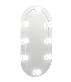 Sale Spiegel met LED-verlichting ovaal 60x30 cm glas Spiegels