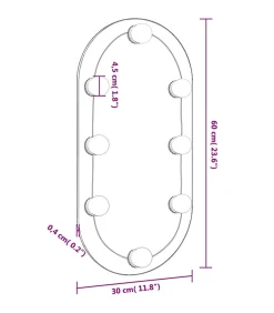 Sale Spiegel met LED-verlichting ovaal 60x30 cm glas Spiegels