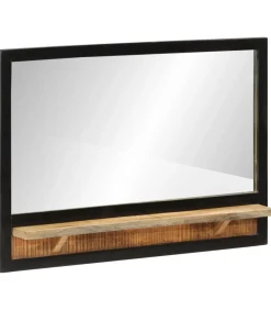 Best Spiegel met schap 80x8x55 cm glas en massief mangohout Spiegels