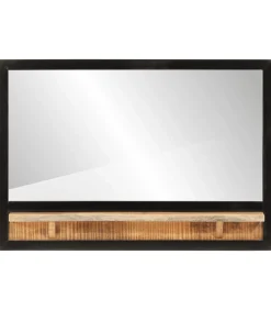 Best Spiegel met schap 80x8x55 cm glas en massief mangohout Spiegels