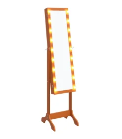Spiegel vrijstaand met LED's 34x37x146 cm Spiegels