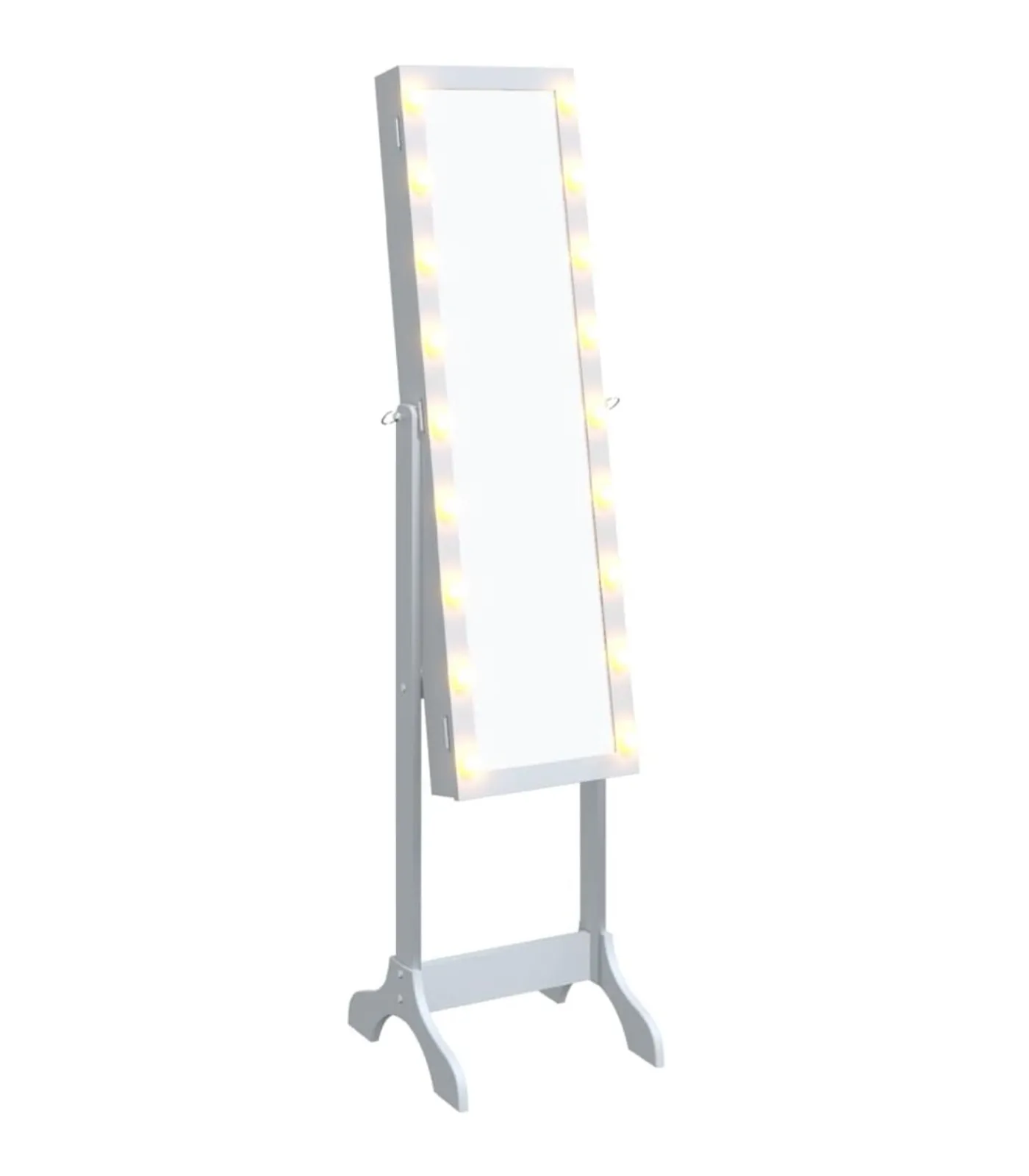 Clearance Spiegel vrijstaand met LED's 34x37x146 cm wit Spiegels