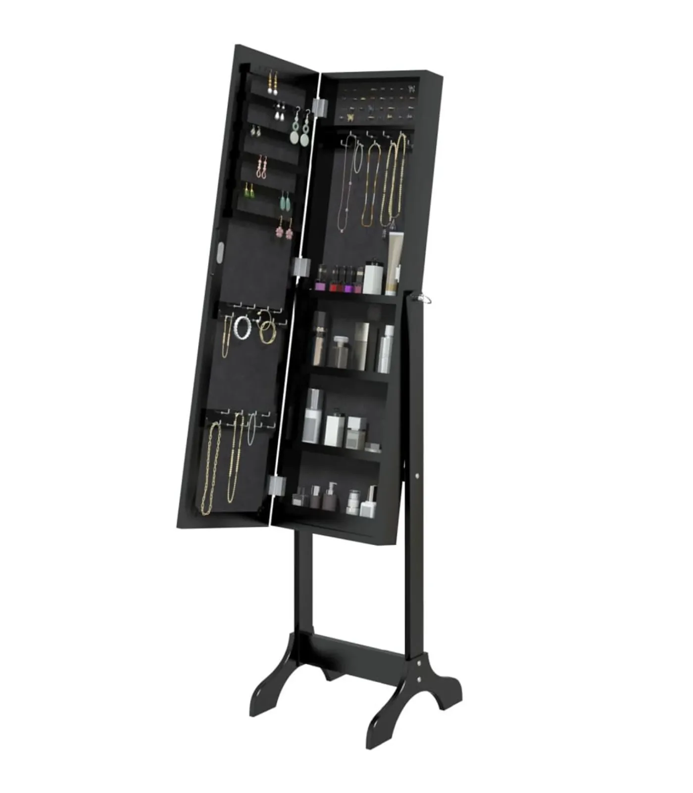 New Spiegel vrijstaand 34x37x146 cm zwart Spiegels