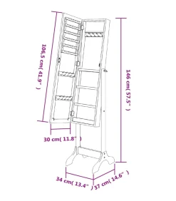 Best Spiegel vrijstaand 34x37x146 cm wit Spiegels