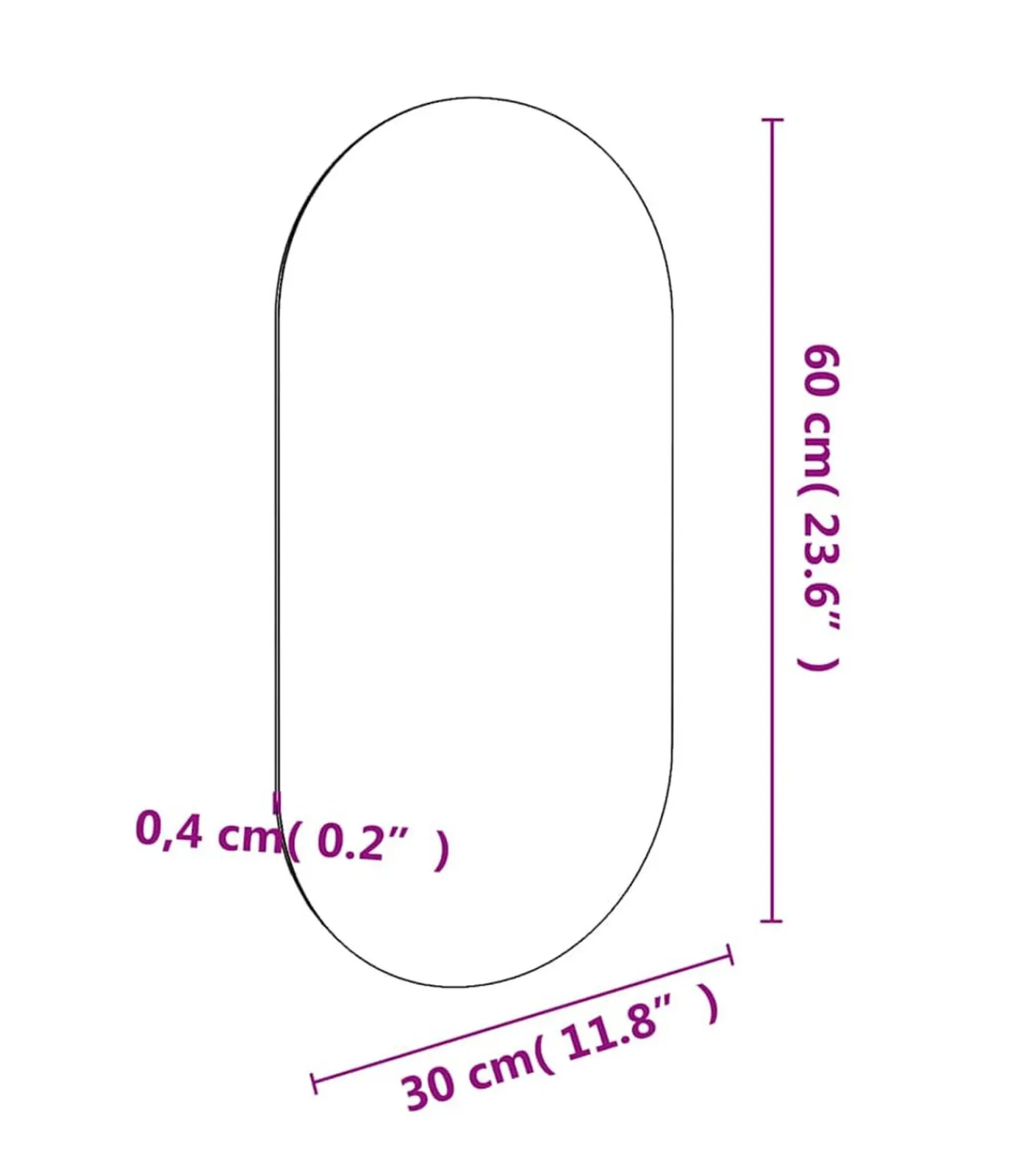 Clearance Spiegel 60x30 cm glas Spiegels