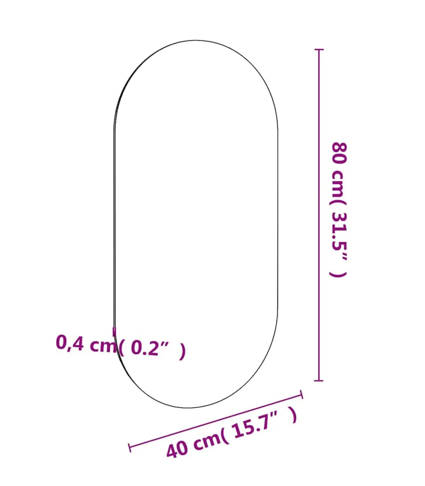 Online Spiegel 80x40 cm glas Spiegels