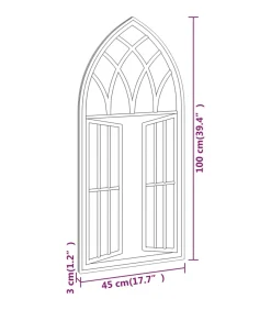 Discount Spiegel 100x45 cm ijzer zandkleurig Spiegels