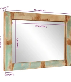 Online Spiegel 70x50 cm massief gerecycled hout en glas Spiegels