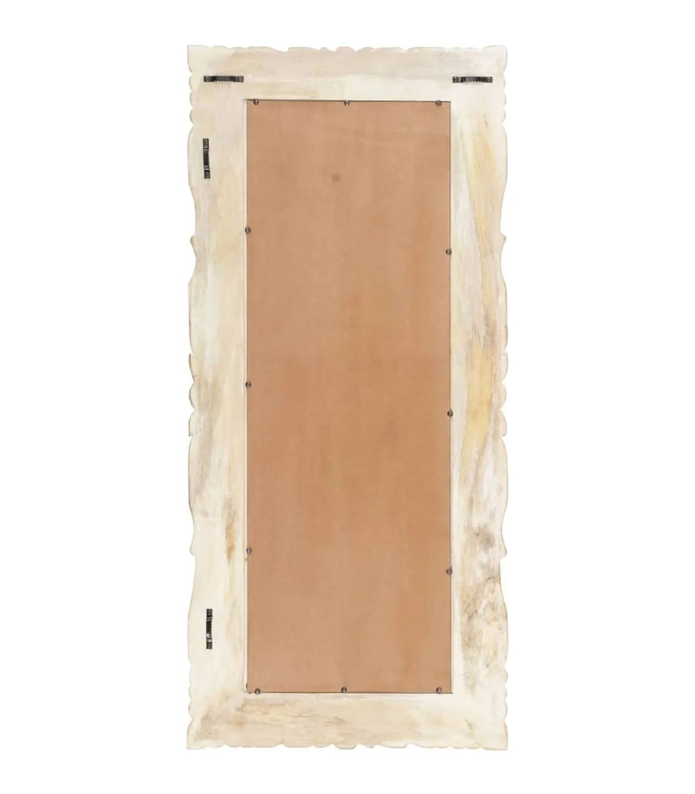 Spiegel 110x50 cm massief mangohout wit Spiegels