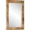 Outlet Spiegel 70x50 cm massief mangohout en glas Spiegels